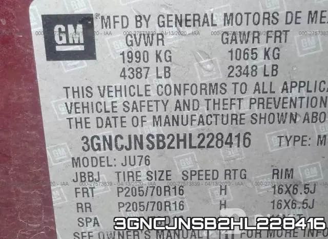3GNCJNSB2HL228416 фото 10