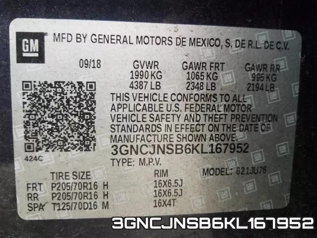 3GNCJNSB6KL167952 фото 2