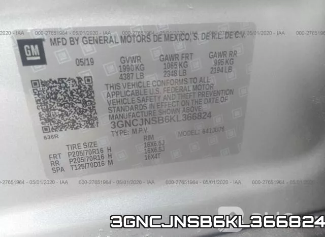 3GNCJNSB6KL366824 фото 10
