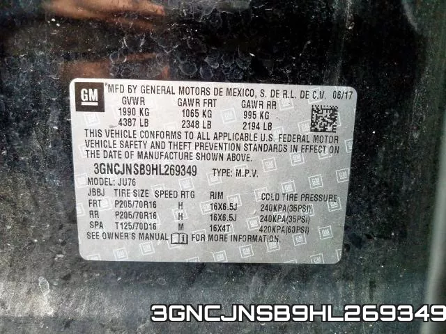 3GNCJNSB9HL269349 фото 2