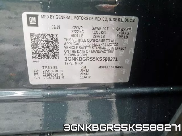3GNKBGRS5KS588271 фото 2