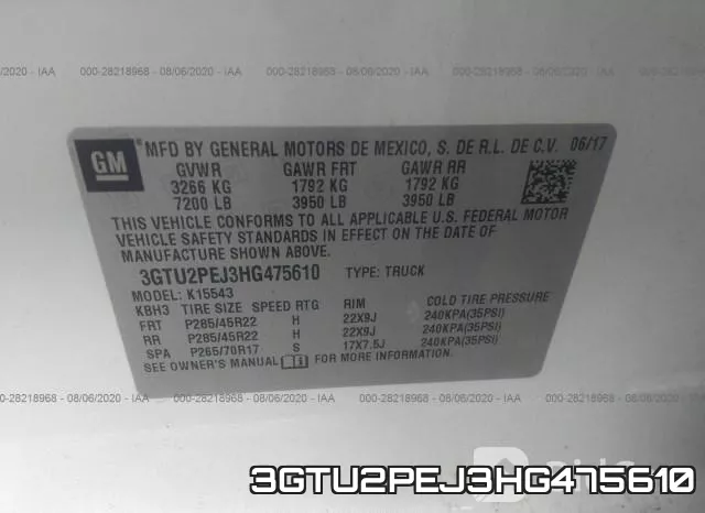 3GTU2PEJ3HG475610 фото 10
