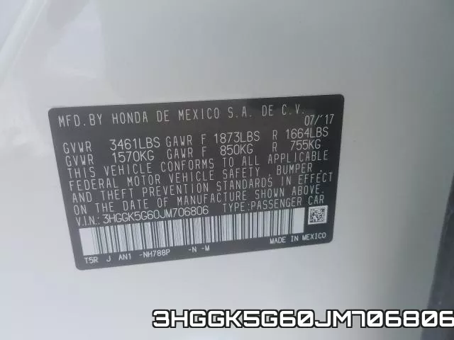 3HGGK5G60JM706806 фото 2