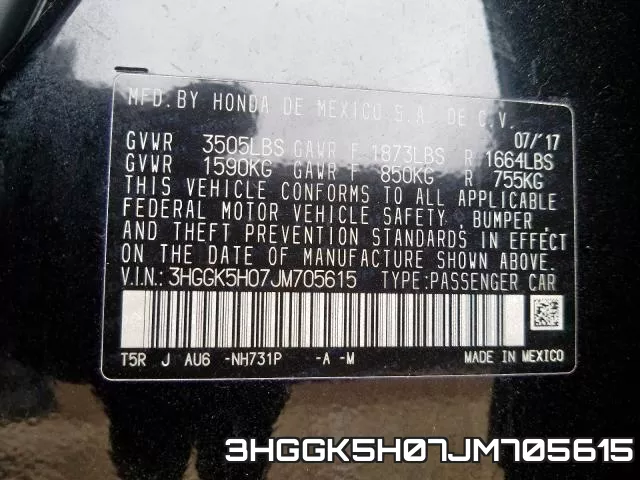3HGGK5H07JM705615 фото 2