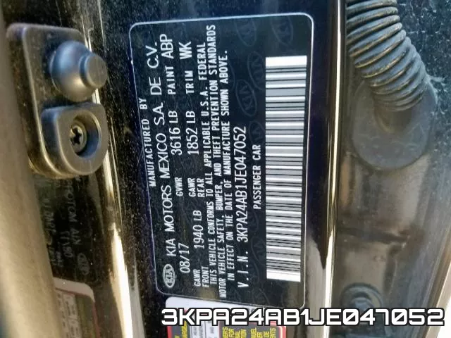 3KPA24AB1JE047052 фото 2