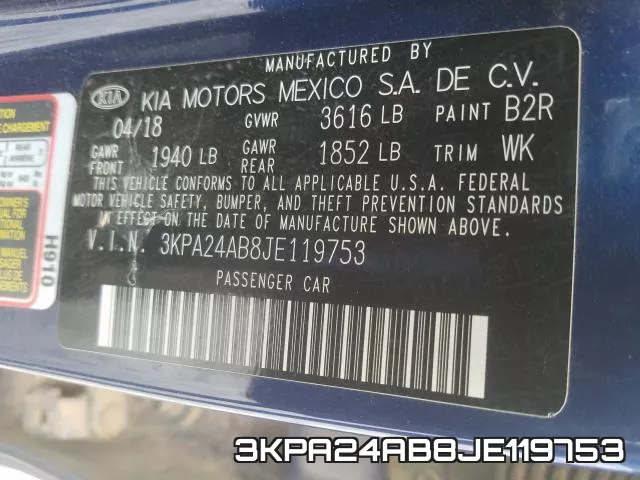 3KPA24AB8JE119753 фото 2