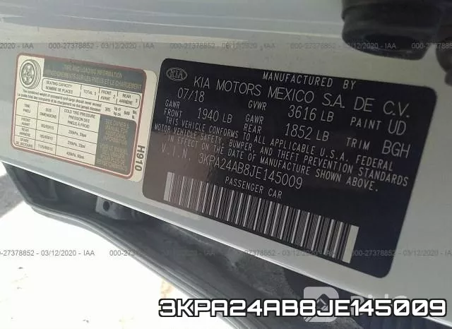 3KPA24AB8JE145009 фото 10
