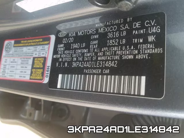 3KPA24AD1LE314842 фото 2