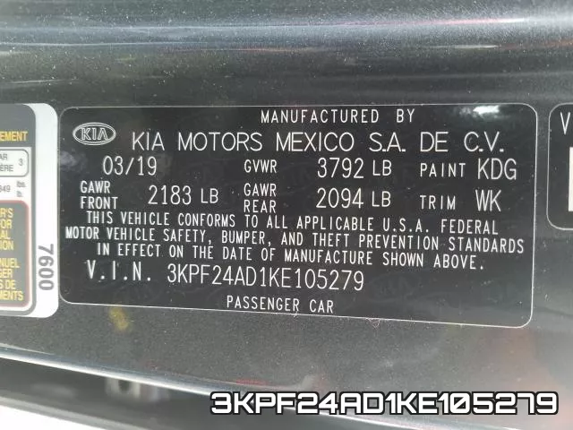 3KPF24AD1KE105279 фото 2