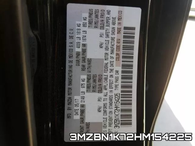 3MZBN1K72HM154225 фото 2