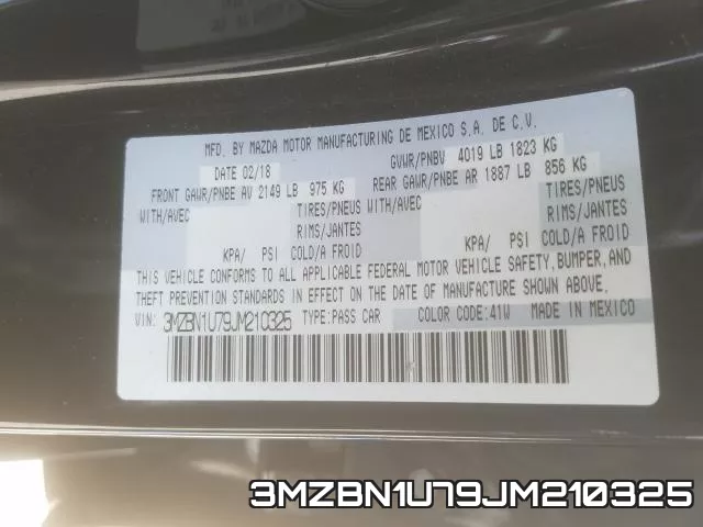 3MZBN1U79JM210325 фото 2