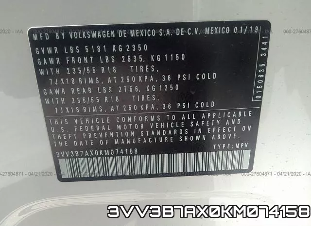 3VV3B7AX0KM074158 фото 10