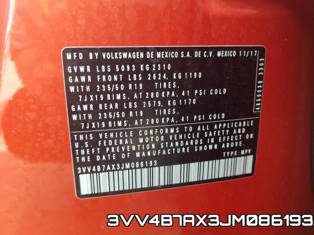 3VV4B7AX3JM086193 фото 2