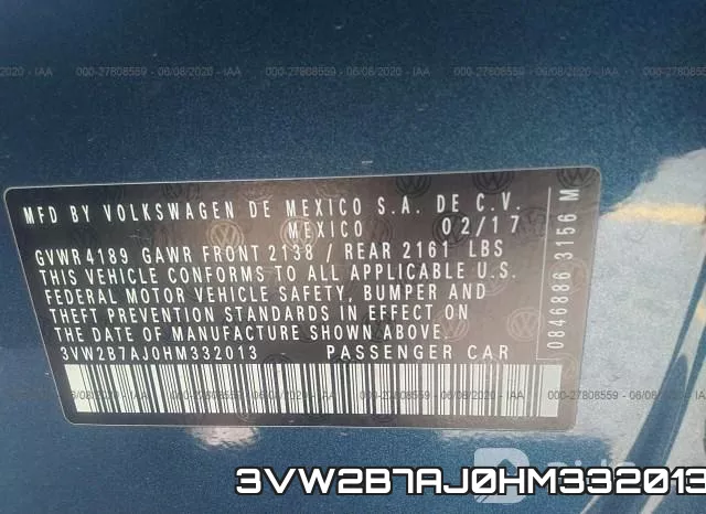 3VW2B7AJ0HM332013 фото 10
