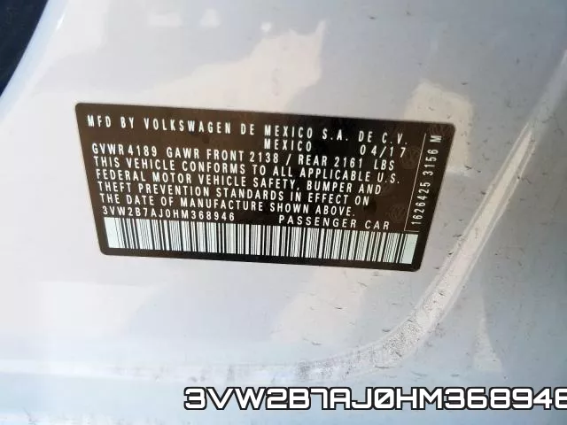 3VW2B7AJ0HM368946 фото 2