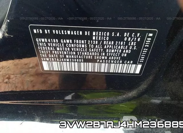 3VW2B7AJ4HM236885 фото 10