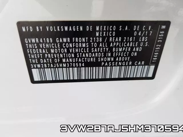3VW2B7AJ5HM370594 фото 2