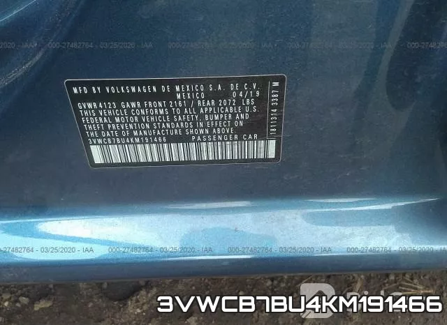 3VWCB7BU4KM191466 фото 10