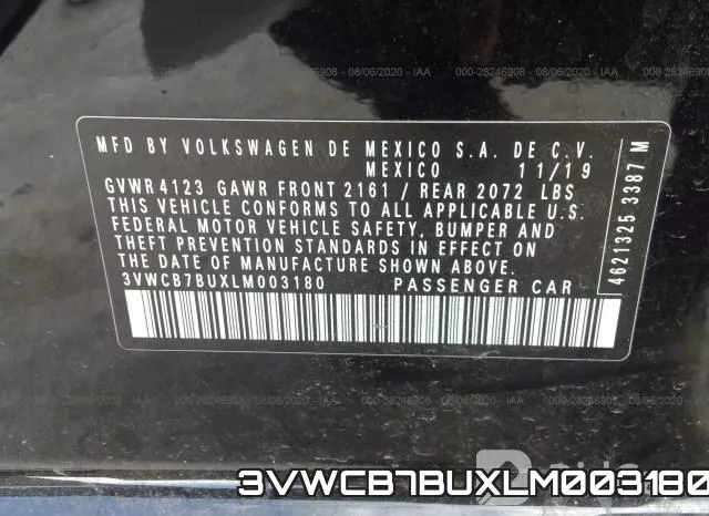 3VWCB7BUXLM003180 фото 10