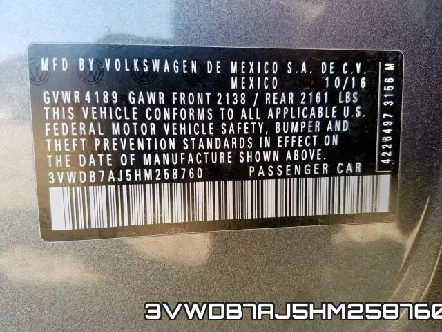 3VWDB7AJ5HM258760 фото 2