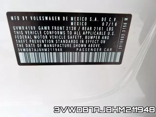 3VWDB7AJ8HM211948 фото 2