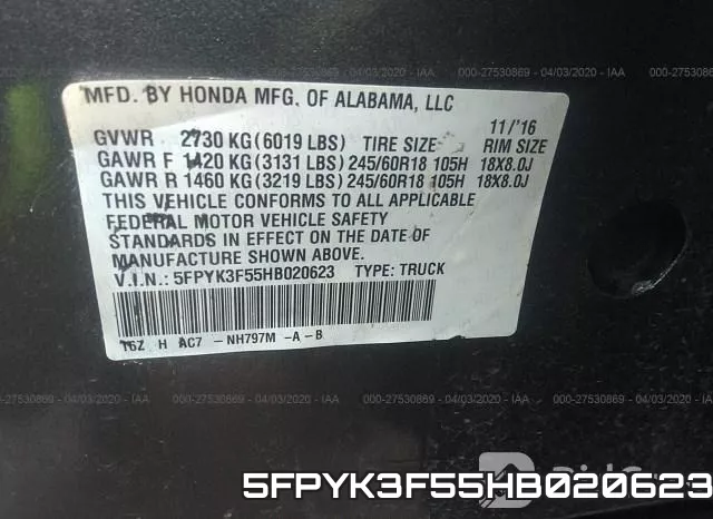 5FPYK3F55HB020623 фото 10