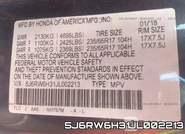 5J6RW6H31JL002213 фото 10