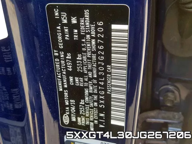 5XXGT4L30JG267206 фото 2