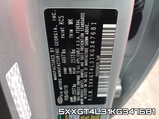 5XXGT4L31KG347681 фото 2