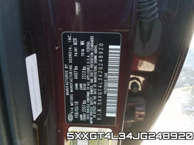 5XXGT4L34JG248920 фото 2