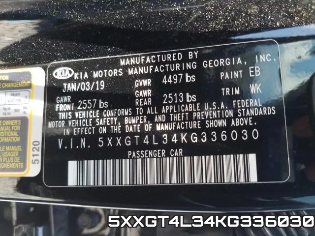5XXGT4L34KG336030 фото 2