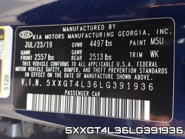 5XXGT4L36LG391936 фото 2