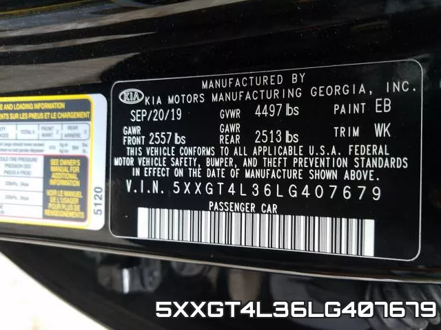 5XXGT4L36LG407679 фото 2