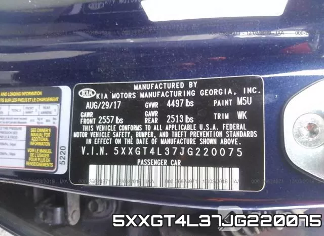 5XXGT4L37JG220075 фото 10
