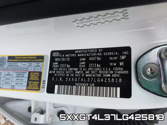 5XXGT4L37LG425818 фото 2