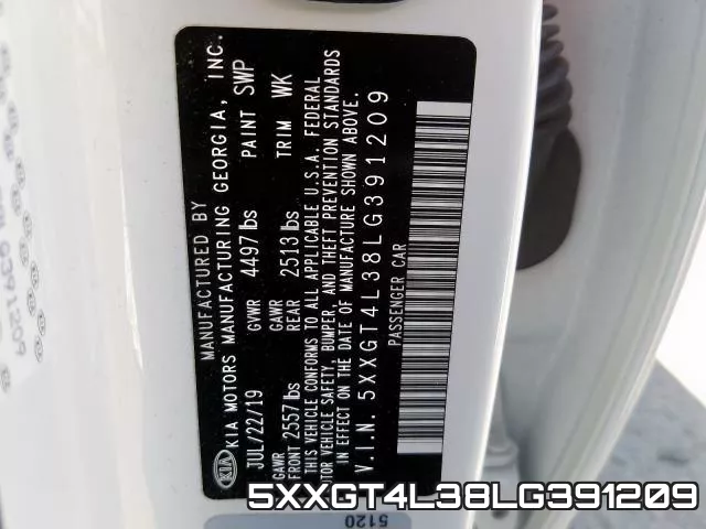 5XXGT4L38LG391209 фото 2