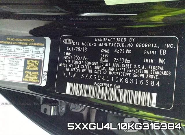 5XXGU4L10KG316384 фото 10