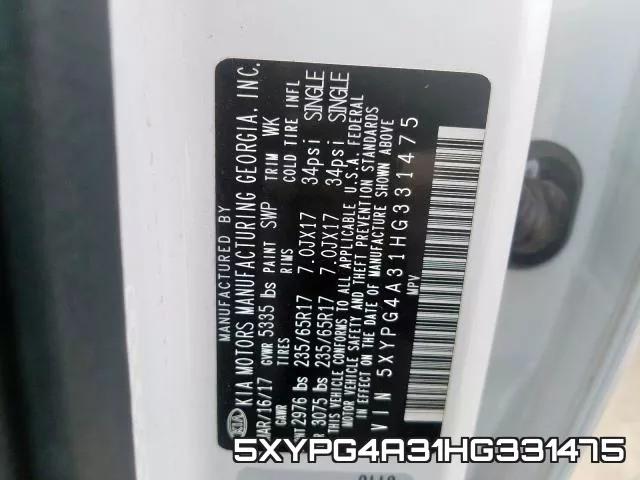 5XYPG4A31HG331475 фото 2