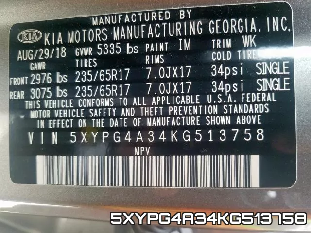 5XYPG4A34KG513758 фото 2
