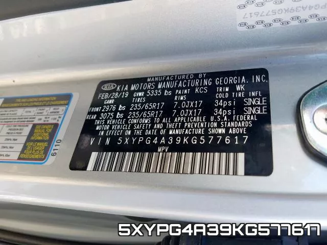 5XYPG4A39KG577617 фото 2