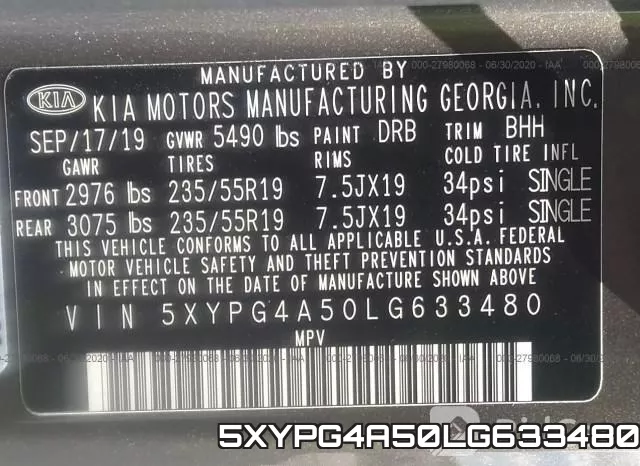 5XYPG4A50LG633480 фото 10