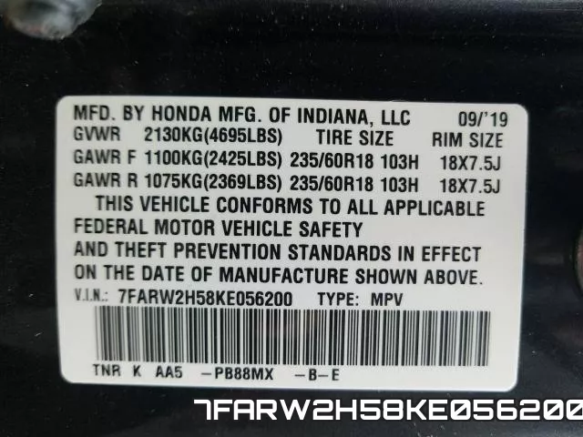 7FARW2H58KE056200 фото 2