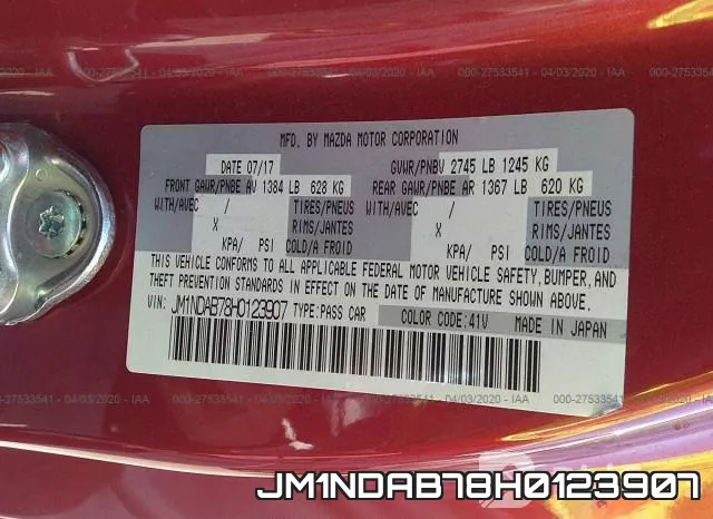 JM1NDAB78H0123907 фото 10