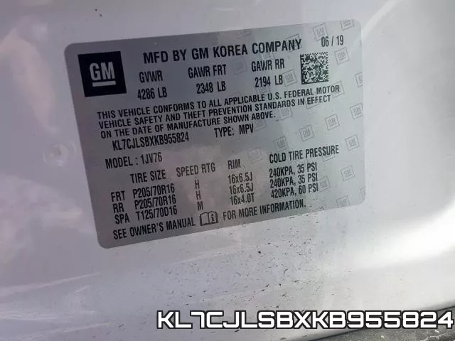 KL7CJLSBXKB955824 фото 2