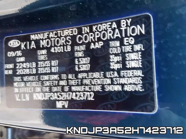 KNDJP3A52H7423712 фото 2