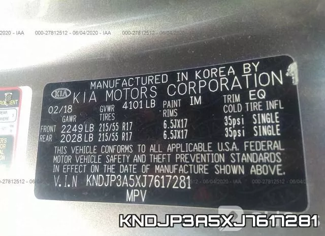 KNDJP3A5XJ7617281 фото 10