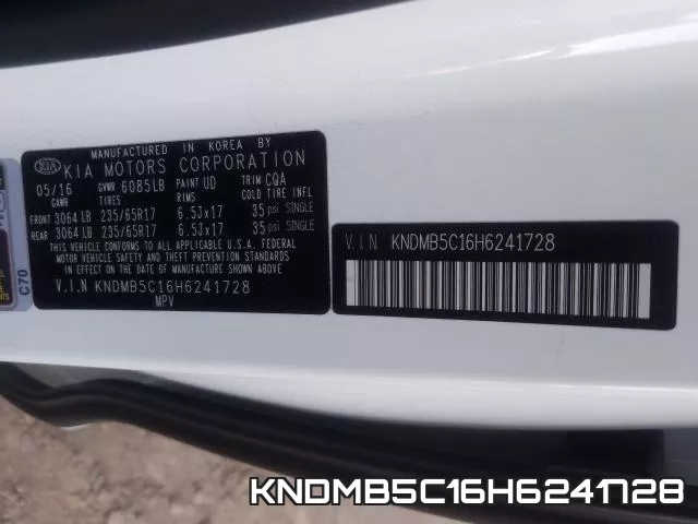 KNDMB5C16H6241728 фото 2