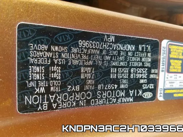 KNDPN3AC2H7033966 фото 2