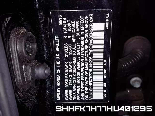 SHHFK7H77HU401295 фото 2