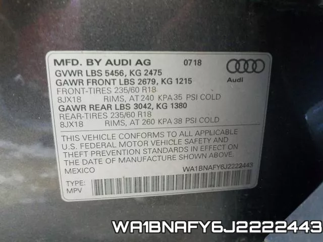 WA1BNAFY6J2222443 фото 2